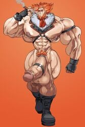 abs beard biceps boner boots cock_ring erection facial_hair harness huge_balls huge_cock huge_testicles human hyper hyper_balls hyper_genitalia hyper_muscles hyper_penis hyper_testicles looking_at_viewer lysander lysandre_(pokemon) male male_focus male_only muscle muscles muscular muscular_arms muscular_legs muscular_male muscular_thighs nipples orange_hair pecs pierced_nipples piercing pokemon pokemon_xy pubic_hair remert smoking solo solo_male thick_thighs video_game_character video_games walking walking_towards_viewer