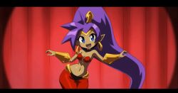 1girls animated anime bare_shoulders bikini black_girl bra dancer dancer_shantae dark_skin dark_skinned_female female gif gold_jewelry hips looping_animation open_hands pony_tail purple_hair red_curtains red_outfit seducing seducing_viewer shantae shantae:_half-genie_hero shantae_(character) shantae_and_the_pirate's_curse shantae_and_the_seven_sirens shoulders skinny skinny_girl solo solo_female stomach