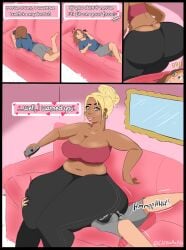 ass_cleavage bbw bbw_mom big_breasts big_butt bimbo bleached_blonde_hair boner_in_pants bulge butt_crack casual chav citronarts cleavage clothed comic dominant_female erection erection_under_clothes facesitting family fat_ass giant_ass gyaru hoop_earrings huge_ass incest leggings mommy mommy_kink mother_and_son playful self_upload smothering smothering_ass squirming squishing squishy squishy_butt stuck submissive_male tanned tanned_female teasing text thickthighs trapped trapped_under_ass