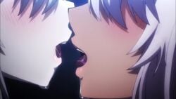 2d 2girls animated blush chloe_von_einzbern clothing fate/kaleid_liner_prisma_illya fate_(series) female flat_chest illyasviel_von_einzbern kissing leg_lock mp4 official_animation official_art saliva saliva_trail shorter_than_30_seconds small_breasts sound tagme tongue_kiss video woman_on_top yuri