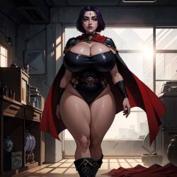 1girls 2020s 2024 ai_generated averagehuman123 barely_contained big_breasts breasts cape cleavage crossed_arms curvy curvy_female curvy_figure curvy_hips curvy_thighs dc dc_comics digital_drawing digital_drawing_(artwork) digital_media digital_media_(artwork) female female_focus female_only hi_res high_resolution highres huge_breasts indoors jewel_on_forehead large_breasts over_480p purple_hair purple_hair_female raven_(dc) solo solo_female solo_focus source_larger teen_titans thick_thighs top-heavy voluptuous voluptuous_female