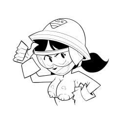 accurate_art_style brawl_stars breasts edit funkeedits honkers jacky_(brawl_stars) no_color sketch