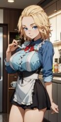 1girls ai_generated blonde_female blonde_hair cute genderswap_(mtf) large_ass large_breasts looking_at_viewer maid maid_uniform manjiro_sano mikey_(tokyo_revengers) rule_63 sano_manjiro small_waist smile thick_thighs tokyo_revengers