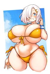 1girls big_breasts bikini bikini_bottom bikini_top breasts female female_focus female_only hamakaze_(kantai_collection) huge_breasts kantai_collection large_breasts sachito tagme