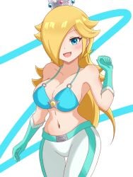 blonde_hair blue_eyes breasts female female_only mario_(series) mario_kart nintendo open_mouth princess_rosalina solo tagme yassrosalina