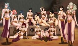 12girls 6+girls amenoosa ann_takamaki belly_dancer belly_dancer_outfit big_breasts black_hair blonde_hair blue_eyes boots breasts brown_hair chihaya_mifune cleavage cosplay female female_only femsub glasses harem harem_girl harem_outfit haru_okumura hifumi_togo hourglass_figure huge_breasts jabba's_palace kasumi_yoshizawa large_breasts loincloth long_hair looking_at_viewer makoto_niijima megami_tensei mifune_chihaya multiple_girls ohya_ichiko orange_hair persona persona_5 persona_5_royal ponytail purple_eyes red_eyes red_hair sadayo_kawakami sae_niijima sakura_futaba shiho_suzui short_hair silver_hair slave slave_bikini slave_collar slave_leia_(cosplay) slave_outfit slavegirl star_wars submissive_female sumire_yoshizawa tae_takemi take_your_pick twintails voluptuous wide_hips