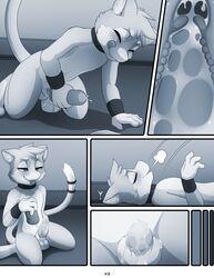 2021 4_fingers anthro balls blep comic darkmirage digital_media_(artwork) fingers genitals hi_res male nude page_49 penis smile solo tongue tongue_out