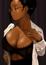 1girls arung_samudra_(cessa) bra breasts cessa cleavage dark-skinned_female dark_skin female female_only huge_breasts lingerie solo