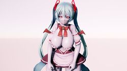 adopento alternate_skin_color black_eyes grey_skin halloween hatsune_miku large_breasts looking_at_viewer mmd red_pupils vocaloid wide_hips