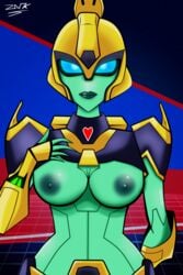 1girls alien alien_girl autobot blue_eyes boobs breasts breasts_out curvaceous curves curvy curvy_body curvy_female curvy_figure cybertronian elita_1 elita_one exposed_breasts female female_only green_body green_lips green_lipstick green_nipples green_skin looking_at_viewer machine mechanical nipples robot robot_girl rookie115 showing_off solo solo_female tits transformers transformers_animated