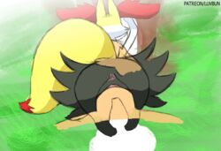 against_tree all_fours animated anthro anus ass braixen doggy_style duo female frame_by_frame from_behind_position genitals gif grass human human_on_feral lil'bun male male/female mammal nintendo penetration plant pokémon_(species) pokemon pokemon_(species) pussy sex short_playtime tree vaginal_penetration video_games