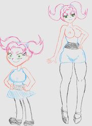 1girl 1girls bubbles_(cosplay) bubbles_(powerpuff_girls) bubbles_(powerpuff_girls)_(cosplay) cartoon_network cosplay crossover crossover_cosplay dc dc_comics female female_only powerpuff_girls starfire teen_titans teen_titans_go topless topless_female