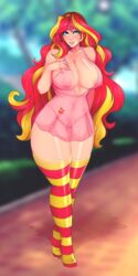 1girls areolae big_breasts breasts clothed clothed_female clothing curvy curvy_figure cutie_mark equestria_girls female female_only friendship_is_magic green_eyes hasbro human humanization humanized large_breasts law-zilla lingerie long_hair my_little_pony nipples nipples_visible_through_clothing red_hair see-through see-through_clothing shiny shiny_hair shiny_skin solo solo_female solo_focus species_transformation sunset_shimmer tattoo tattoos thick_thighs thighhighs two_tone_hair voluptuous yellow_hair