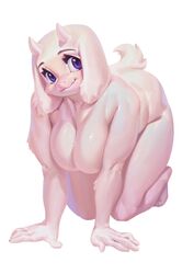 aruurara big_breasts blue_eyes breasts cute cute_face eyelashes female female_only fur furry furry_only horn naked nude nude_female smile solo solo_female tail toriel undertale undertale_(series) white_body white_ears white_fur white_skin white_tail