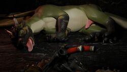 3d_(artwork) absurd_res ascaniololololol claws corpse death digital_media_(artwork) dragon erection feet feral genitals hi_res limp male necrophilia nude open_mouth paws penis scalie snuff solo toes tongue tongue_out wings