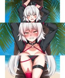 animated animated_gif anime_style beach beach_background beach_sex big_breasts bikini blush breast_grab breast_squeeze breasts breasts_out dripping_pussy dripping_wet fate/apocrypha fate_(series) foxy_rain_(foxyreine) foxyrain_(foxyreine) foxyreine jeanne_alter jeanne_alter_(swimsuit_berserker) long_hair nipples pussy pussy_juice pussy_juice_drip pussy_juice_drip_through_clothes pussy_wet swimsuit tree white_hair yellow_eyes