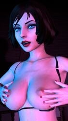 1girls 3d 3d_(artwork) bioshock bioshock_infinite blue_eyes busty elizabeth_comstock female female_focus female_only hourglass_figure makeup nude nude_female nudity undominus wide_hips