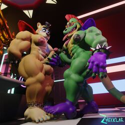 3d 3d_(artwork) 5_fingers 5_toes abs alligator alligatorid anthro balls bara barazoku big_pecs blep boner circumcised crocodilian digital_media_(artwork) duo erection feet fingers five_nights_at_freddy's five_nights_at_freddy's:_security_breach foot_fetish fronty frottage fur gay genitals glamrock_freddy_(fnaf) handjob hi_res humanoid_feet humanoid_genitalia humanoid_penis male male/male male_only mammal montgomery_gator_(fnaf) multicolored_body multicolored_fur muscular muscular_anthro muscular_arms muscular_ass muscular_butt muscular_legs muscular_male nipples nude pecs penile penis reptile scalie scenery sex shy toes tongue tongue_out ursid ursine video_games zhecklar