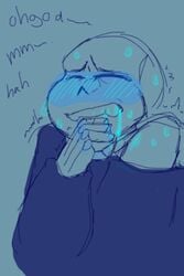 1boy blush drooling fangs male_only sans singingsans_(artist) undertale