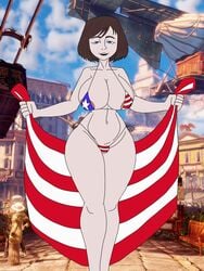 4th_of_july american_flag american_flag_bikini bikini bioshock bioshock_infinite busty clothing elizabeth_comstock fairfaxer female female_focus female_only hourglass_figure human micro_bikini pose skimpy_bikini solo tagme wide_hips