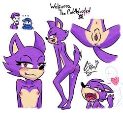 ... ahe_gao anthro artist_request ass blush eric eric_(leyendasyvideojuegos) fangs female flat_chest fur furry leyendasyvideojuegos mammal mammal_humanoid marcos_(rangugamer) nipples oc original_character purple_fur pussy pussy_focus rangugamer small_breasts sonic_(series) sonic_forces spread_legs tail vagina wolf wolf_girl wolfurra_the_coldblooded