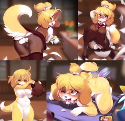 anal animal_crossing anthro anus ass blush breasts canid canine canis chubby clothing edit embarrassed female female_penetrated fur furry glasses hi_res isabelle_(animal_crossing) male nintendo nipples penis pussy sex source_request tail thick_thighs thighs tongue tongue_out tsampikos wide_hips year_request