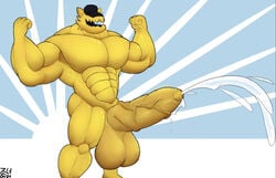 1boy a_hat_in_time abs bara beefy big_pecs cum cumshot hat headwear huge_balls huge_cock huge_pecs huge_penis huge_testicles hyper hyper_balls hyper_genitalia hyper_penis hyper_testicles kalt_jn male_only manly muscles muscular muscular_male pecs solo solo_focus solo_male the_conductor veiny_penis yellow_fur