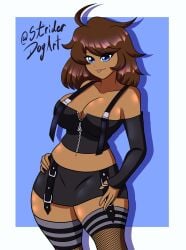 breasts dark_skin dark_skinned_female female female_only oc original original_character solo striderdogart