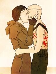 blood_stain canon_couple christine_royce cute fallout fallout_new_vegas kissing lesbian_couple organxfish scars tagme veronica_santangelo wholesome yuri