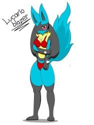 bikini bikini_top black_body blue_body blue_tail canine clothing female female_lucario female_pokemon furry furry_female furry_only furry_tail gamefreak generation_4_pokemon high_resolution highres lucario nintendo pokémon_(species) pokemon pokemon_(species) red_eyes tagme tail yellow_fur