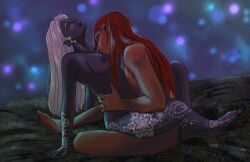 1boy 1girls ambiguous_penetration barefoot cowgirl_position dark_elf decadenceart drow druid dungeons_and_dragons eladrin elf elf_ears fey happy_sex kissing kissing_breasts looking_pleasured pleasure_face sex straight tattoo wholesome