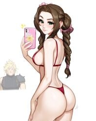 aerith_gainsborough bikini blushypixy blushyspicy cloud_strife final_fantasy final_fantasy_vii final_fantasy_vii_rebirth final_fantasy_vii_remake looking_at_viewer