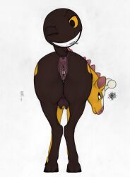 2024 annoyed anus ass chastity chastity_device chastity_key chastity_piercing clitoris clitoris_piercing crotchboobs ecmajor female female_chastity femsub feral generation_2_pokemon genital_piercing genitals girafarig giraffe_pussy giraffid hi_res horn key_in_mouth labia_piercing labia_ring living_tail lock mammal monochrome nintendo nipples one_eye_closed ossicone padlock piercing pokemon pokemon_(species) presenting presenting_hindquarters pussy pussy_piercing pussy_ring ring_piercing sewn_pussy simple_background smile solo tail third-party_edit traditional_media_(artwork) udders unusual_anatomy unusual_tail white_background wink