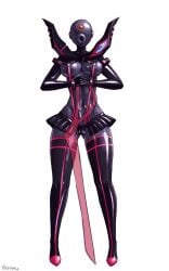 cameltoe droneification dronesuit female female_only fully_clothed gloves kill_la_kill latex latex_clothing latex_suit matoi_ryuuko revealing_clothes round_mouth senketsu sex_doll_holes shiny_clothes skimpy_clothes tesomu tight_clothing