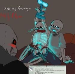 bound_wrists male_only sans sans_au sanscest scarf_over_mouth spine tongue_out underfell underfell_sans underswap underswap_sans undertale undertale_fanfiction