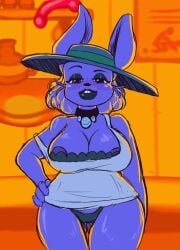 1girl bunny_ears bunny_girl female looking_at_viewer purple_body purple_fur purple_hair purple_skin rabbit rabbit_ears rabbit_girl rabbit_shopkeeper rabbit_shopkeeper_(undertale) snowdin_shopkeeper solo solo_female tagme thewill under(her)tail undertale undertale_(series)
