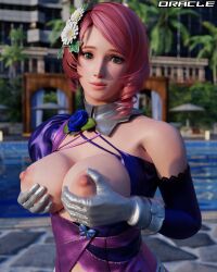 1girls 3d 3d_render alisa_bosconovitch android asymmetrical_hair big_breasts breast_grab breast_lift breasts breasts_out clothing elbow_gloves female female_only flower gloves green_eyes groping hair_flower hair_ornament large_breasts lips multicolored_hair namco nipples oraclerenders pink_hair short_hair solo split-color_hair tekken tekken_7 tekken_8 tekken_tag_tournament_2 two-tone_hair