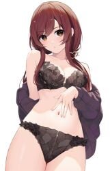 1girls arm_behind_back bare_arms bare_belly bare_chest bare_hands bare_hips bare_legs bare_midriff bare_navel bare_shoulders bare_skin bare_thighs belly belly_button black_coat black_jacket black_topwear blush blush_lines blushing_at_viewer blushing_female bra breasts brown_eyebrows brown_eyes brown_eyes_female brown_hair brown_hair_female busty busty_female busty_teen cleavage coat collarbone dot_nose embarrassed embarrassed_female exposed exposed_arms exposed_belly exposed_legs exposed_midriff exposed_shoulders exposed_thighs eyebrows_visible_through_hair female female_focus female_only fingernails fingers gin00 groin hair_between_eyes half_naked half_nude hand_behind_back hand_on_belly hand_on_own_belly hand_on_own_stomach hand_on_stomach high_resolution highres idolmaster idolmaster_shiny_colors jacket lean_body lean_figure legs legs_together light-skined_female light-skinned light-skinned_female light_skin light_skin_female light_skinned light_skinned_female long_hair looking_at_viewer looking_down looking_down_at_viewer medium_breasts naked naked_female naked_woman navel nude nude_female nudity open_coat open_jacket open_topwear osaki_amana panties parted_bangs pussy shoulders simple_background slender_body slender_waist slim_girl slim_waist solo spreading_navel standing teen_girl teenage_girl teenager thick_thighs thighs thin_waist topwear twintails twintails_(hairstyle) underboob underwear upper_body v-line white_background