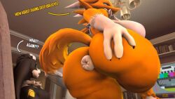 about_to_fart anal anus anus_focus asriren big_ass big_breasts bigger_female digimon_(species) donut_anus furry furry_only original_character renamon renamon_(digimon)