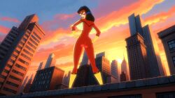 1girls ass big_ass black_hair bodysuit city_background curvy curvy_female dat_ass female female_only fully_clothed hand_on_ass hand_on_hip human human_only jessica_drew light-skinned_female light_skin lower_view marvel marvel_comics red_bodysuit rooftop showing_ass solo spider-man_(series) spider-woman spider-woman_(jessica_drew) sunset superheroine thick thick_ass thick_thighs tight_clothing webart20 wide_hips