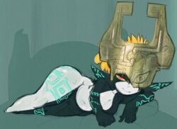 1girls breasts cleavage female imp_midna lying_on_side midna navel nintendo spinarooz the_legend_of_zelda thick_thighs twilight_princess