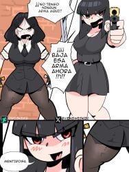 1futa 1girls bad_trigger_discipline bangs big_breasts big_penis big_thighs black_hair blind_eye breasts charlotte_(fortnite) clothed dialogue duo erection erection_under_clothes evil_smile female fortnite fortnite:_battle_royale fully_clothed futanari gold_eye gun handgun hime_cut human katana light-skinned_female light-skinned_futanari light_skin long_hair marigold_(fortnite) mostly_nude pantyhose penis red_eyes ripped_pantyhose self_upload socks spanish spanish_dialogue spanish_text standing text translation_request vi_wesker white_skin