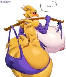 anthro big_ass big_breasts breasts bubble_butt fat female huge_ass huge_breasts renamon thick_thighs w_nacht wide_hips