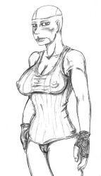 cameltoe christine_royce clothing fallout fallout_new_vegas nipples_visible_through_clothing pencil_(artwork) spopovich_(artist) tagme