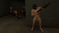 3d 4boys adrian_shephard army artist_request dick gun half-life half-life_(series) half_life human human_male male naked nonsexual nonsexual_nudity nude shotgun soldier weapon zombie zombie_boy