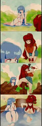 2021 2girls 4koma ? absurd_res artist_name ass ass_visible_through_thighs axe back bathing beula_the_bigfoot big_ass bigfoot blue_eyes blue_hair bluethebone breasts breasts_apart brown_hair bush casual chopping cleavage clothed clothed_female_nude_female clothing comic cryptid denim denim_skirt eyebrows_visible_through_hair feet female female_only fluffy fluffy_hair flying_sweatdrops fur grass hair_over_breasts happy helping highres hime_cut holding_axe hot_tub humanoid kelda_(akairiot) large_breasts leaning_forward long_hair long_ponytail looking_at_another looking_away looking_down low-tied_long_hair matching_hair/eyes miniskirt multiple_girls navel nipple_bulge nude nudist on_side original outdoors pale_skin panties pantyshot pantyshot_(standing) partially_submerged pencil_skirt ponytail puddle red_eyes retro_artstyle ribbed_sweater sad silent_comic sitting skirt soles squiggle standing sweat sweatdrop sweater tearing_up tears thick_thighs thighs tied_hair toes tree turtleneck turtleneck_sweater underwear v_arms very_long_hair water water_hair water_nymph waterfall watermark white_panties wholesome wide_hips wood yokozuwari