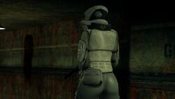 big_butt combine combine_assassin emotionless from_behind half-life half-life_2 indifferent large_ass looking_back mind_control pistol pistol_in_hand post-human standing tech_control transhuman unaware unaware_hypnosis