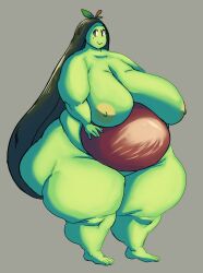 belly breasts fruit_humanoid green_skin huge_belly huge_breasts huge_thighs overlordzeon thighs