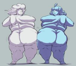 1girls aqua_(overlordzeon) ass bbw cellulite cloud_humanoid dorahden fat fat_rolls huge_ass overlordzeon thighs