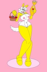 big_breasts big_hips bunnysuit cartoony chocolate_egg creampie_the_dog dog_girl easter easter_bunny_(cosplay) easter_egg furry holidays looking_at_viewer marlon64 microsoft_paint pink_background reverse_bunnysuit showing_breasts showing_pussy simple_background white_fur white_hair